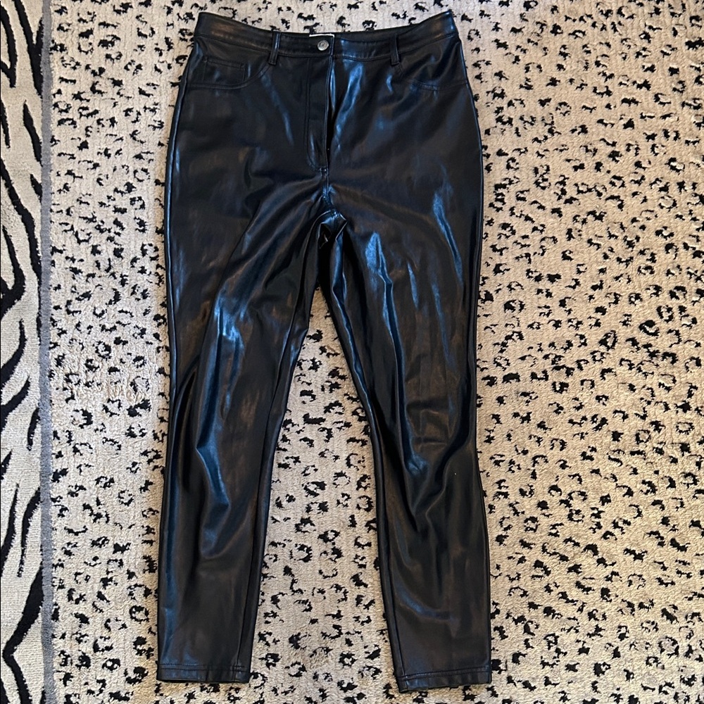 Wilfred Free Black Faux Leather Trousers